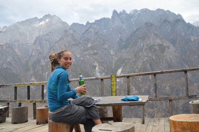 Celebratory beer with a view.