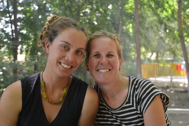 Relaxing in the local park.