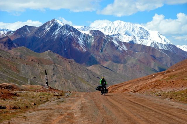 Reaching the top of our first 4000 plus metre pass.
