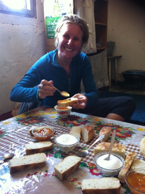 Delicious tea, bread and homemade Jam is far superior to my Russian language skills.