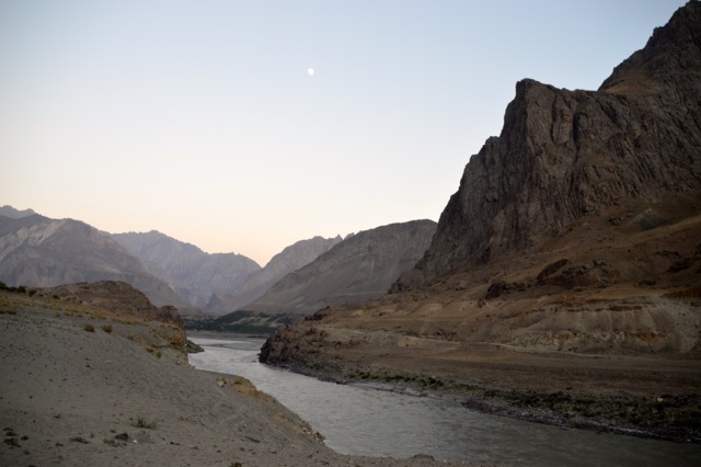 Sand bank next to the Panj makes a lovely camp spot.