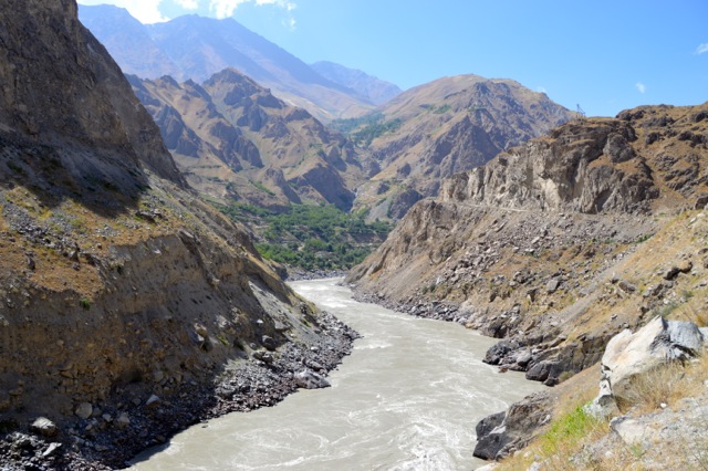 Canyon riding, the road on the right side is ours.