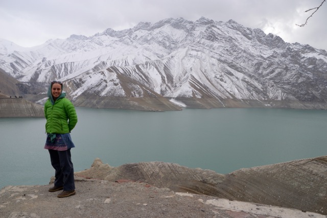 On the road to Dizin, excited about seeing snow.