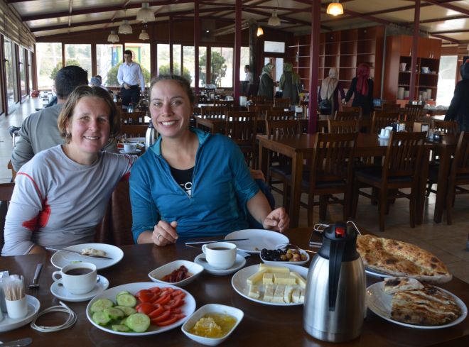 Enjoying our second breakfast.