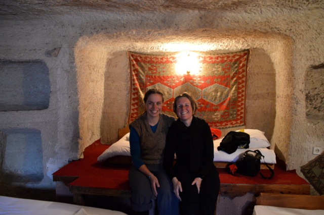 Excited about spending the night in our cave hotel.