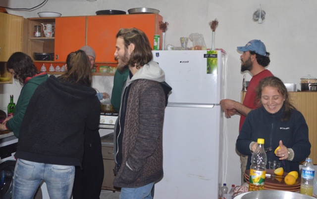 Cooking in the kitchen 