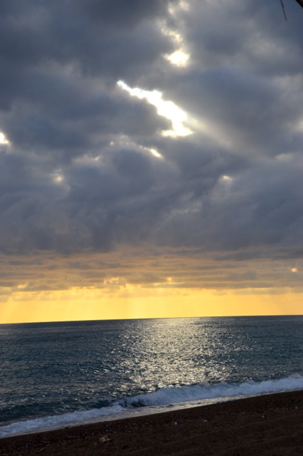 Our first sunset at the Me coast.