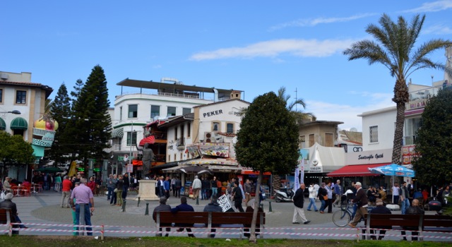 The bustling new town makes a stark contrast with the peace of the old town.