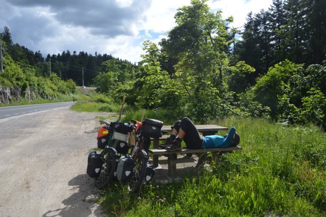 Needing a rest from too much downhill.