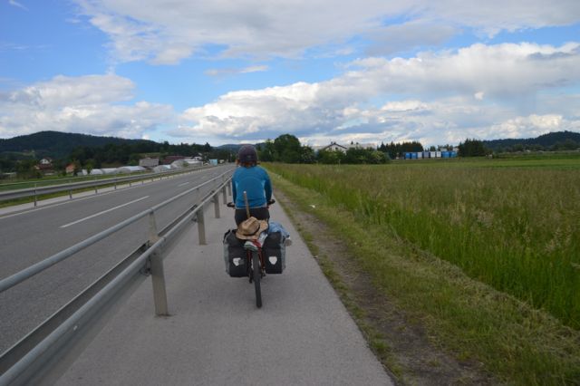 The magical bike path into Ljubljana.